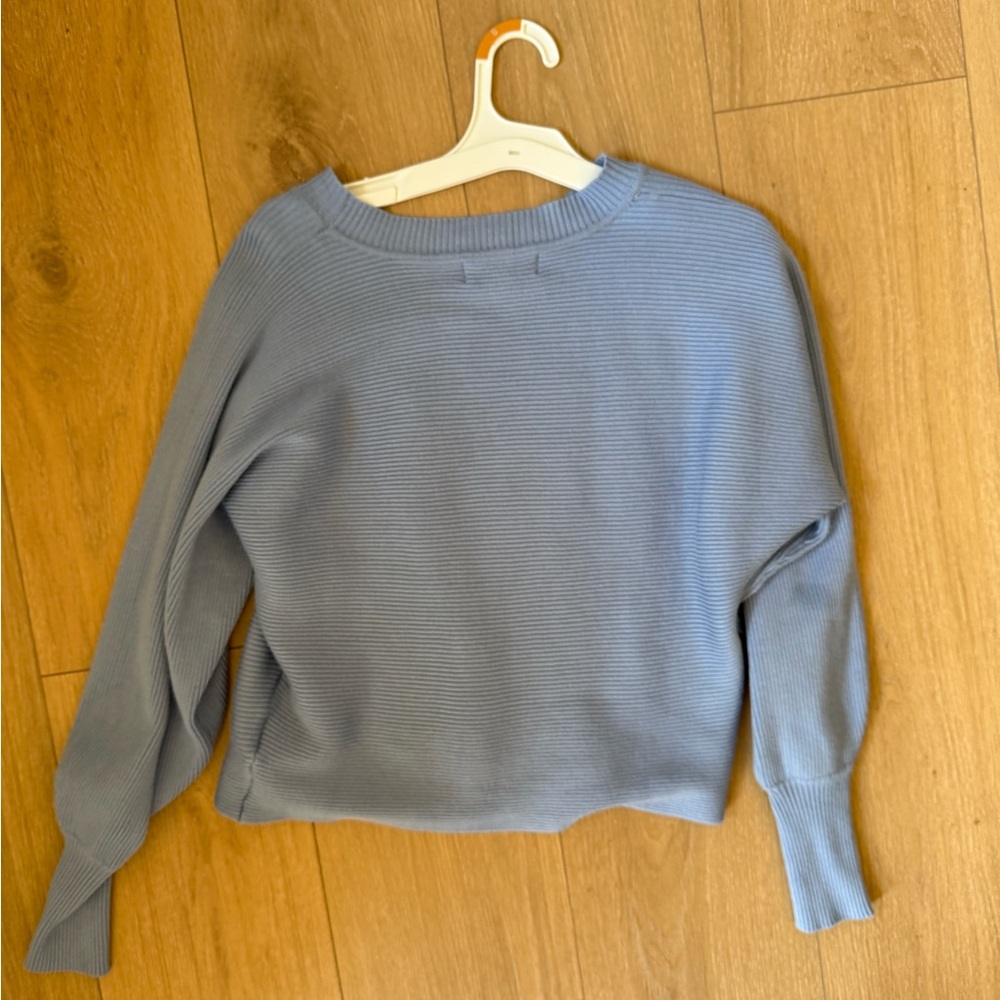 Pink Rose Light Blue Ribbed Sweater - Picture 4 of 4